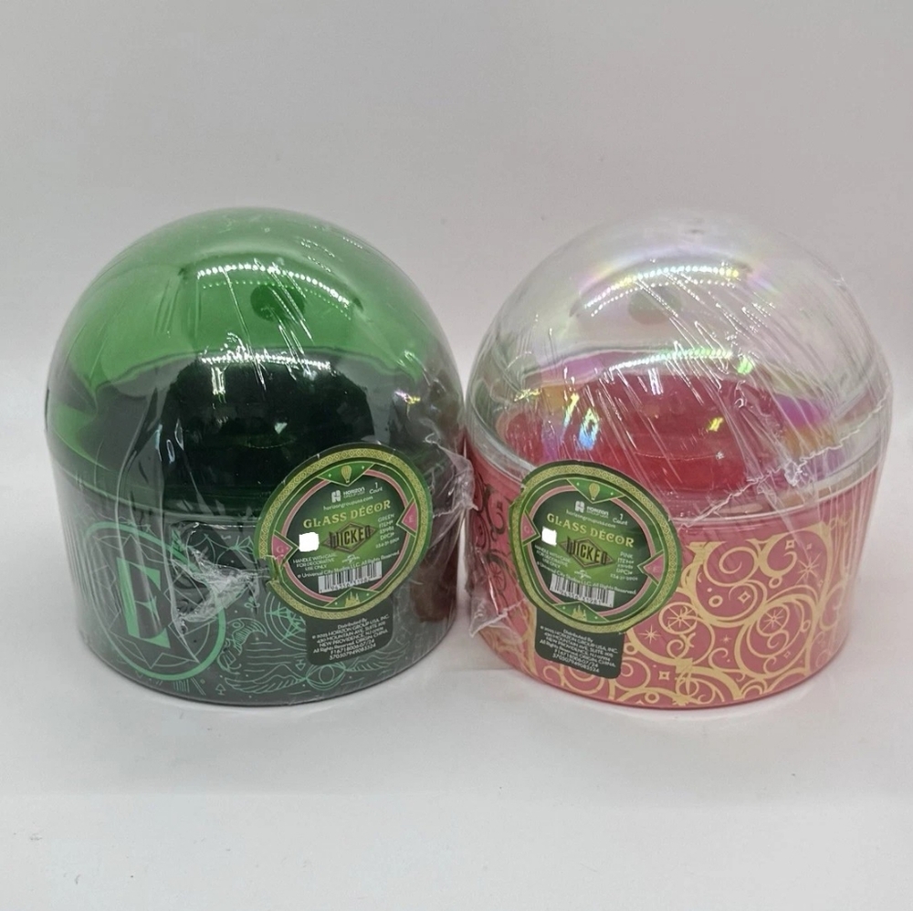 Wicked Glinda & Elphaba Glass Decor - NEW
